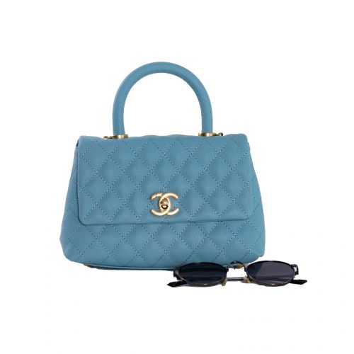 Дамская сумка Chanel Blue Caviar Leather